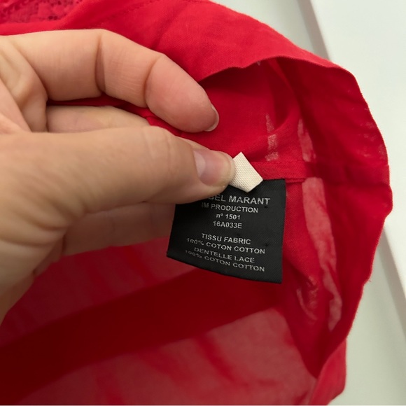 Isabel Marant etoile red lace blouse size 38 or 6 - Picture 8 of 11
